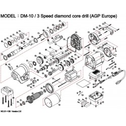 AGP Europe Parts for Diamond Core Drill DM10 / 3 Speed