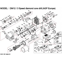 AGP Europe Parts for Diamond Core Drill DM12 / 3 Speed