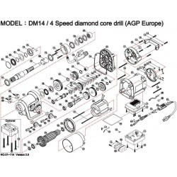 AGP Europe Parts for Diamond Core Drill DM14 / 4 Speed