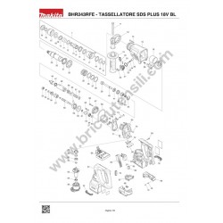 Makita Spare Parts for Cordless Rotary Hammer Drill BHR243RFE