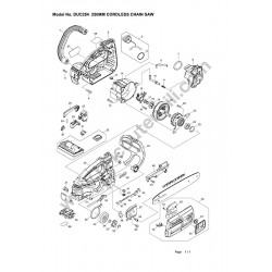 Makita Spare parts for Cordless Chain Saw DUC254