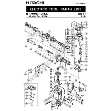 Ricambi Hitachi per Martello Demolitore DH40SA