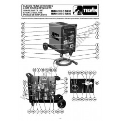Telwin Spare Parts for Flux Welding Telmig 250/2 Turbo