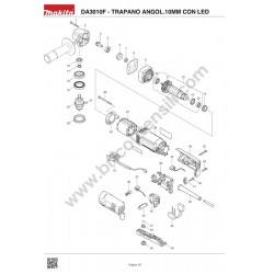 Makita Spare Parts for Angle Drill DA3010F