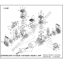 FIAC Parts for Silent Air Compressor SUPERSILENT 24 XS228