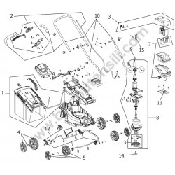Valex Parts for Lithium Battery Lawnmower M-TE36