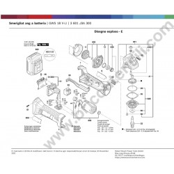 Ricambi Bosch per Smerigliatrice Angolare a Batteria GWS 18 V-LI