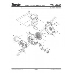 Tanaka Spare Parts for BackPack Blower TBL-7600R