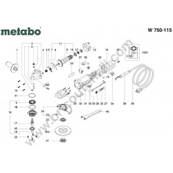 Metabo Spares for Angle Grinder W 750-115 - 01230001 - Drawing