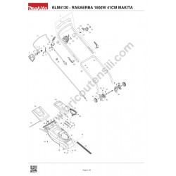 Makita Spare Parts for Lawn Mower ELM4120 - Drawing