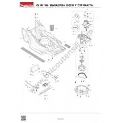 Makita Spare Parts for Lawn Mower ELM4120 - Drawing 1