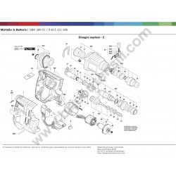 Ricambi Bosch per Martello Tassellatore a Batteria GBH 18V-21 - Esploso