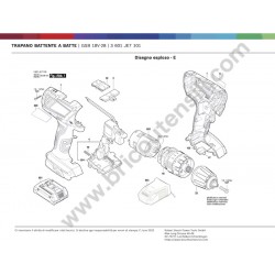 Ricambi Bosch per Trapano Battente a Batteria GSB 18V-28 - Esploso