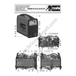 Telwin Parts for Inverter SUPERIOR TIG 322 AC/DC HF/LIFT 400V - Drawing