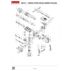 Ricambi Makita per Martello Demolitore HM1511 - Esploso