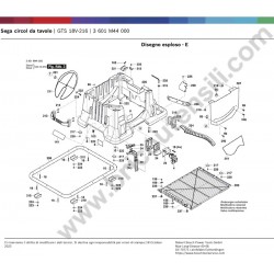 Ricambi Bosch per Sega Circolare da Tavolo GTS 18V-216 - Esploso 2