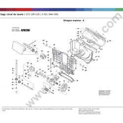 Ricambi Bosch per Sega Circolare da Tavolo GTS 18V-216 - Esploso 3