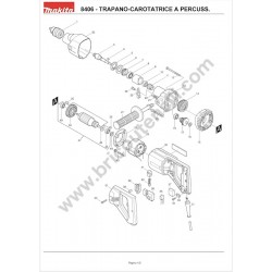 Makita Spare Parts for Core Drill 8406 - Drawing