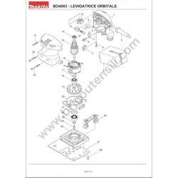 Ricambi Makita per Levigatrice Orbitale BO4563 - Esploso