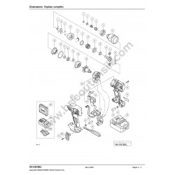 Hitachi Spare Parts for Cordless Impact Driver WH18DBEL - Drawing