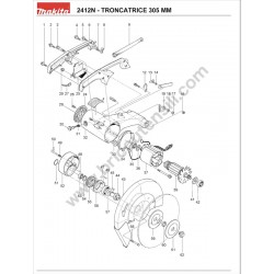 Makita Spare Parts for Abrasive Cut Off Saw 2412N - Drawing