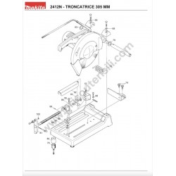 Makita Spare Parts for Abrasive Cut Off Saw 2412N - Drawing 1