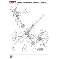 Makita Parts for Engine Bruschcutter RBC525 - Drawing 1