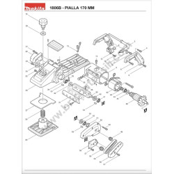 Makita Spare Parts for Power Planer 1806B - Drawing