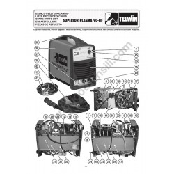 Telwin Spare Parts for Air Plasma Cutting Superior Plasma 90 HF - Drawing