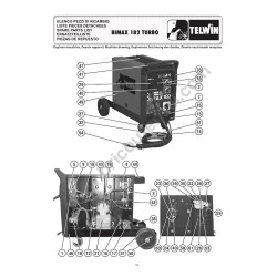 Telwin Spare Parts for Flux and MIG-MAG Welding Bimax 182 Turbo - Drawing