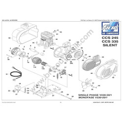 FIAC Spare Parts for Piston Air Compressor Unit CCS 245-335 SILENT - Drawing