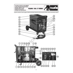 Ricambi Telwin per Saldatrici Telmig 180/2 Turbo - Esploso