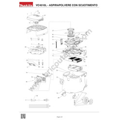 Ricambi Makita per Aspirapolvere VC4510L - Esploso