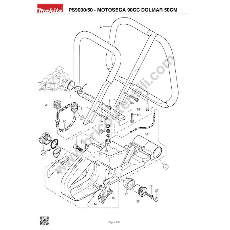 Kit Filtro Aria E Candela Per Motosega Dolmar PS-34 E Husqvarna 268, Con Filtro Benzina E Tubo Olio