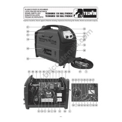 Telwin Spare Parts for Flux Welding Technomig DUAL SYNERGIC 230V EURO - Drawing