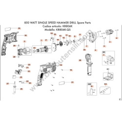 Black & Decker KR806K Hammer Drill Spare Parts - Drawing