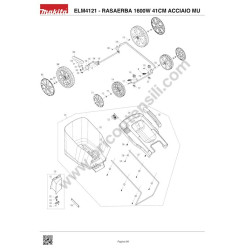 Makita Electric Lawn Mower ELM4121 Spare Parts - Drawing - 2