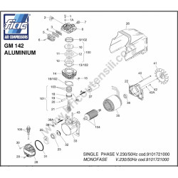 FIAC Spare Parts for Puming Unit GM 142 Aluminium - Drawing