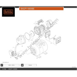 Ricambi per Pompa Autoadescante Black&Decker BXGP1100XBE - Esploso