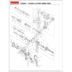 Ricambi Makita per Tassellatore HR2601 - Esploso
