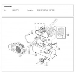 ABAC Air Compressor B2800B/100 PLUS CM3 V230 Spare Parts - Drawing