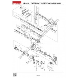 Makita HR2432 SDS-Plus Rotary Hammer Spare Parts - Drawing