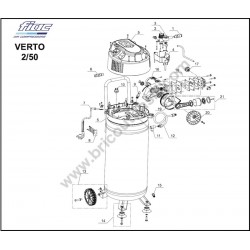 Ricambi Fiac per Compressore VERTO 2-50 - Esploso