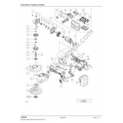 Hitachi G18DBL Cordless Disc Grinder Spare Parts - Drawing