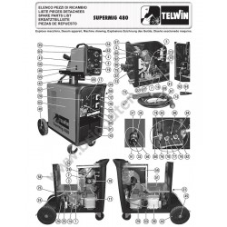Telwin Spare Parts for Flux Welding Supermig 480 - Drawing