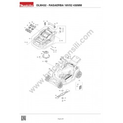 Ricambi Makita per Rasaerba a Batteria DLM432 - Esploso 1