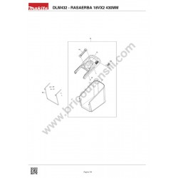 Makita DLM432 Cordless Lawn Mower Spare Parts - Drawing 3
