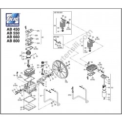 FIAC Spare Parts for Air Compressor Pumps Unit AB 450-550-660-800 - Drawing