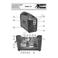 Ricambi Telwin per Saldatrice Tecnica 114 (230V) - Esploso