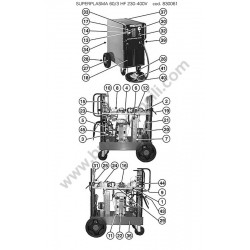 Telwin Spare Parts for Air Plasma Cutting Superplasma 60/3 HF 230-400V - Drawing